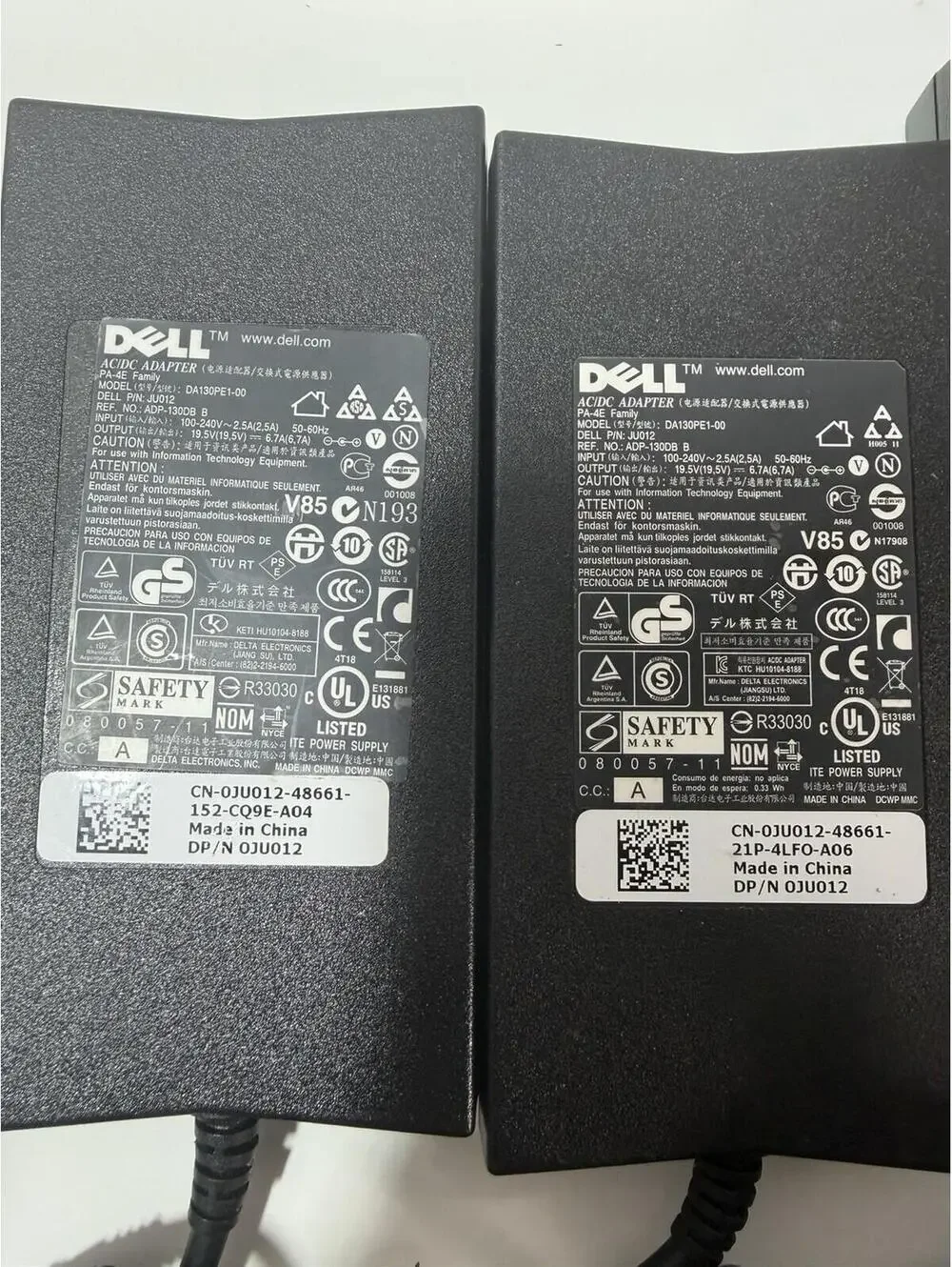 Lot of 21 Dell Laptop AC Adapters Power Supplies Mixed 45W 65W 90W 130W OEM